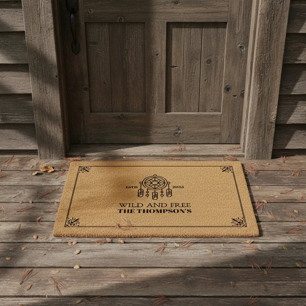 Wild & Free Personalized Dreamcatcher Doormat