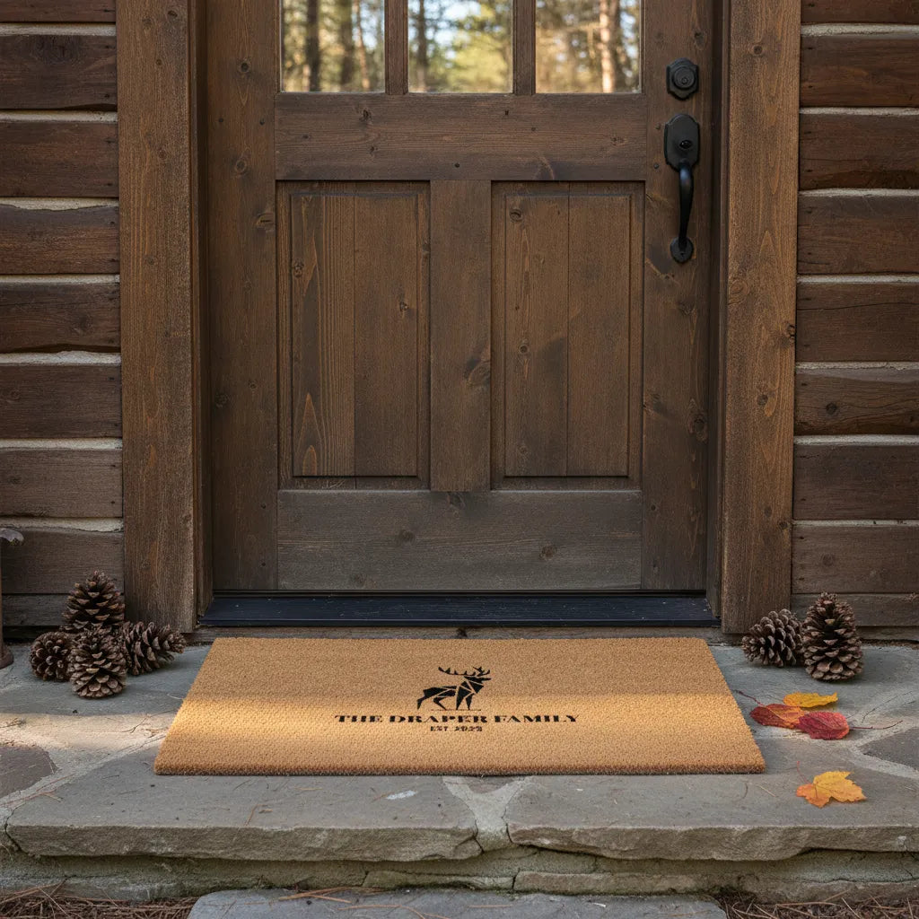 Geometric Deer Personalized Doormat