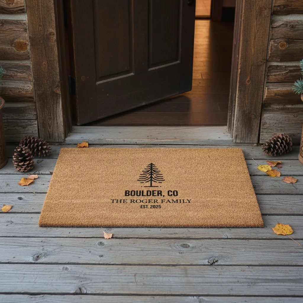Personalized Pine Tree Doormat