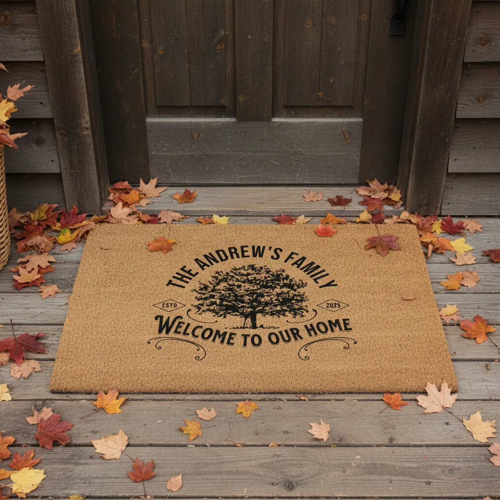 Welcome to Our Home Personalized Family Tree Doormat