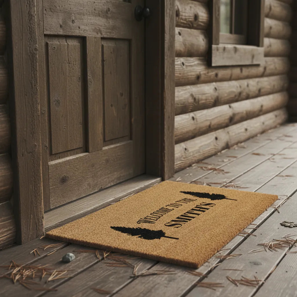 Welcome to the Family Personalized Pine Tree Doormat