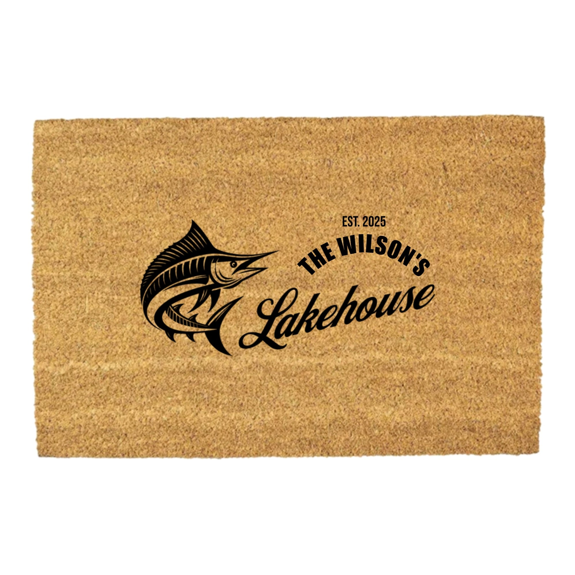 Lakehouse Personalized Fishing Doormat