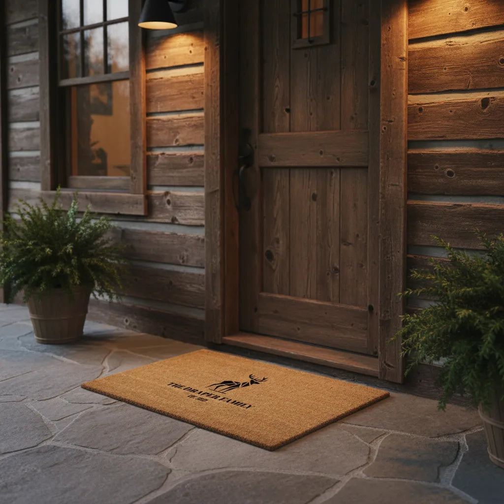 Geometric Deer Personalized Doormat