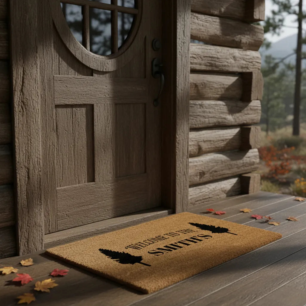 Welcome to the Family Personalized Pine Tree Doormat