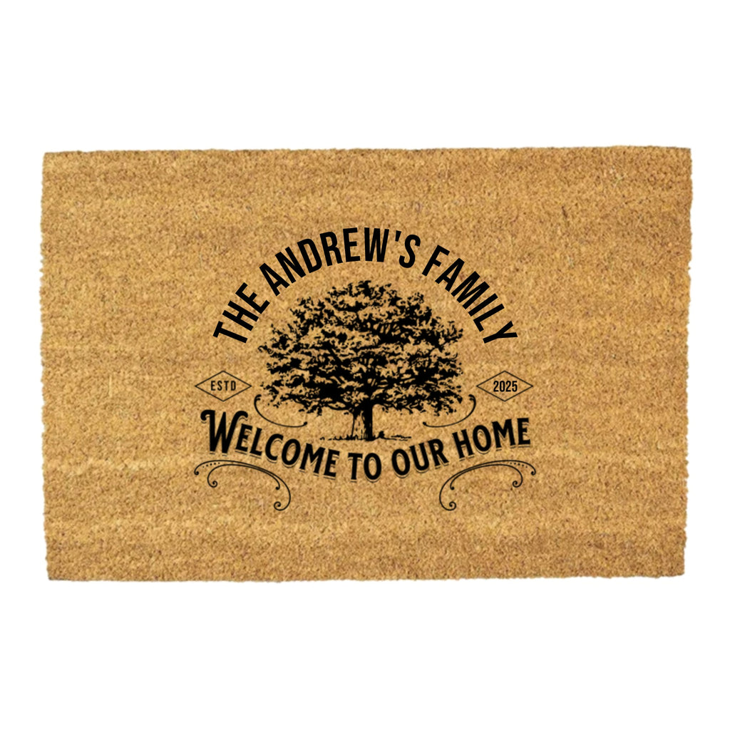 Welcome to Our Home Personalized Family Tree Doormat