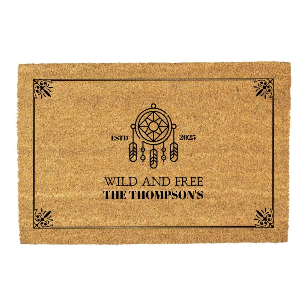Wild & Free Personalized Dreamcatcher Doormat