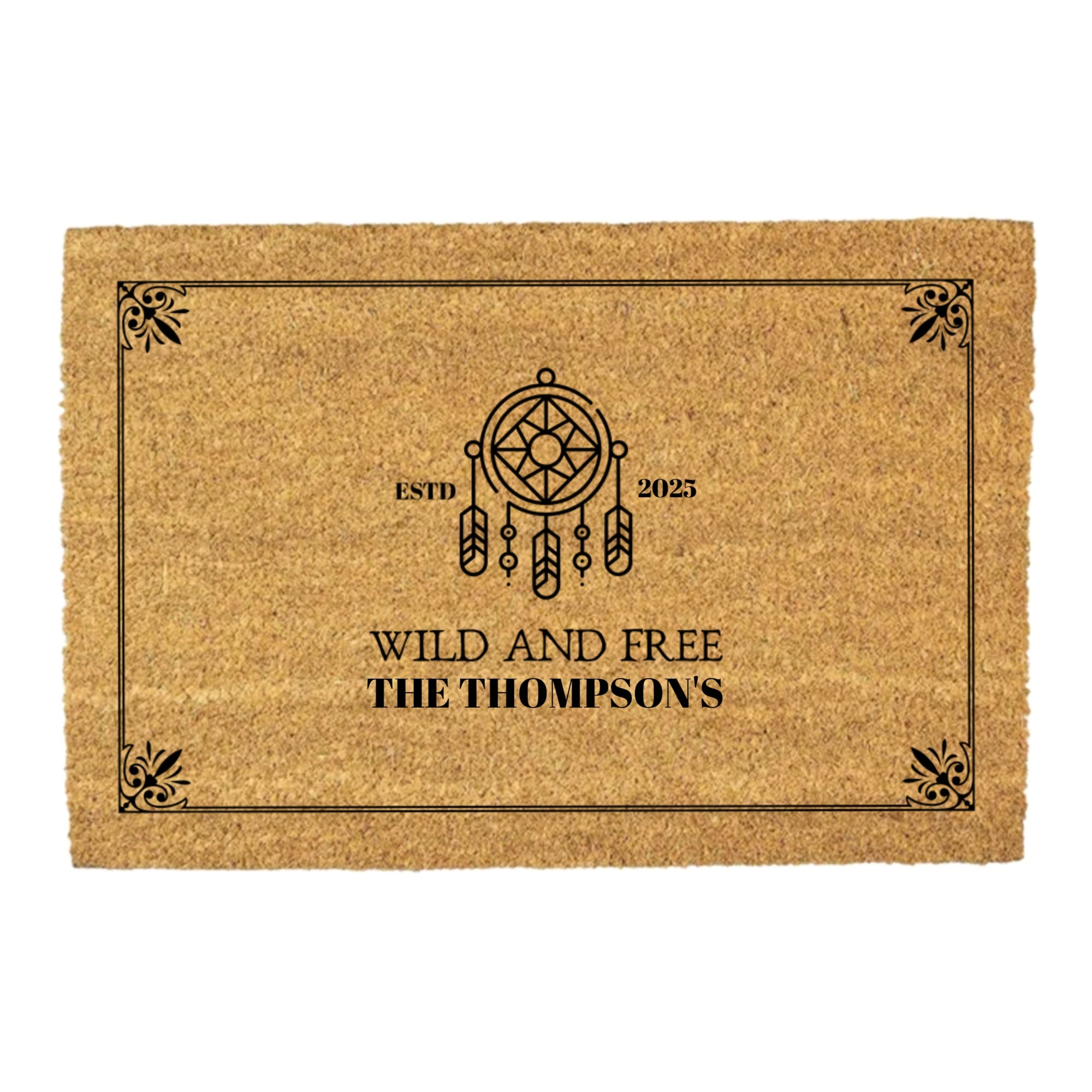 Wild & Free Personalized Dreamcatcher Doormat