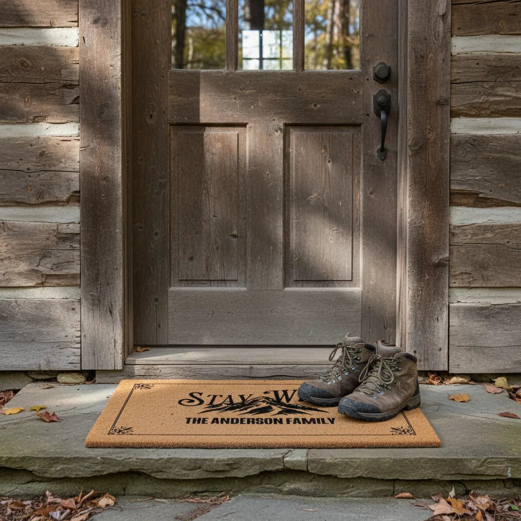 Stay Wild Personalized Mountain Lodge Doormat