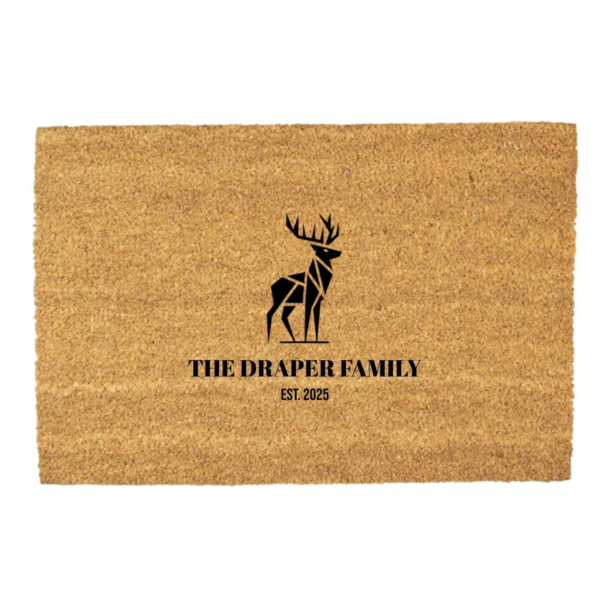 Geometric Deer Personalized Doormat