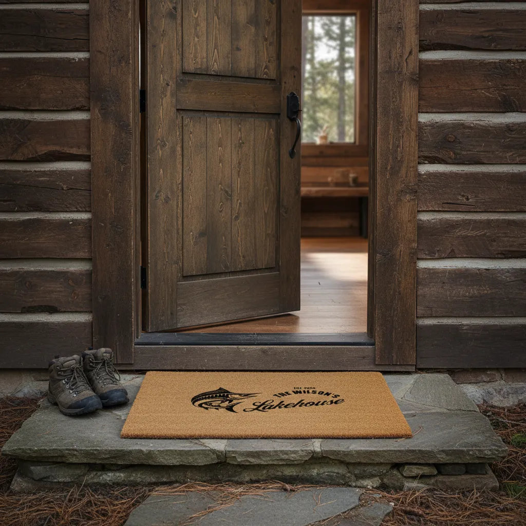 Lakehouse Personalized Fishing Doormat