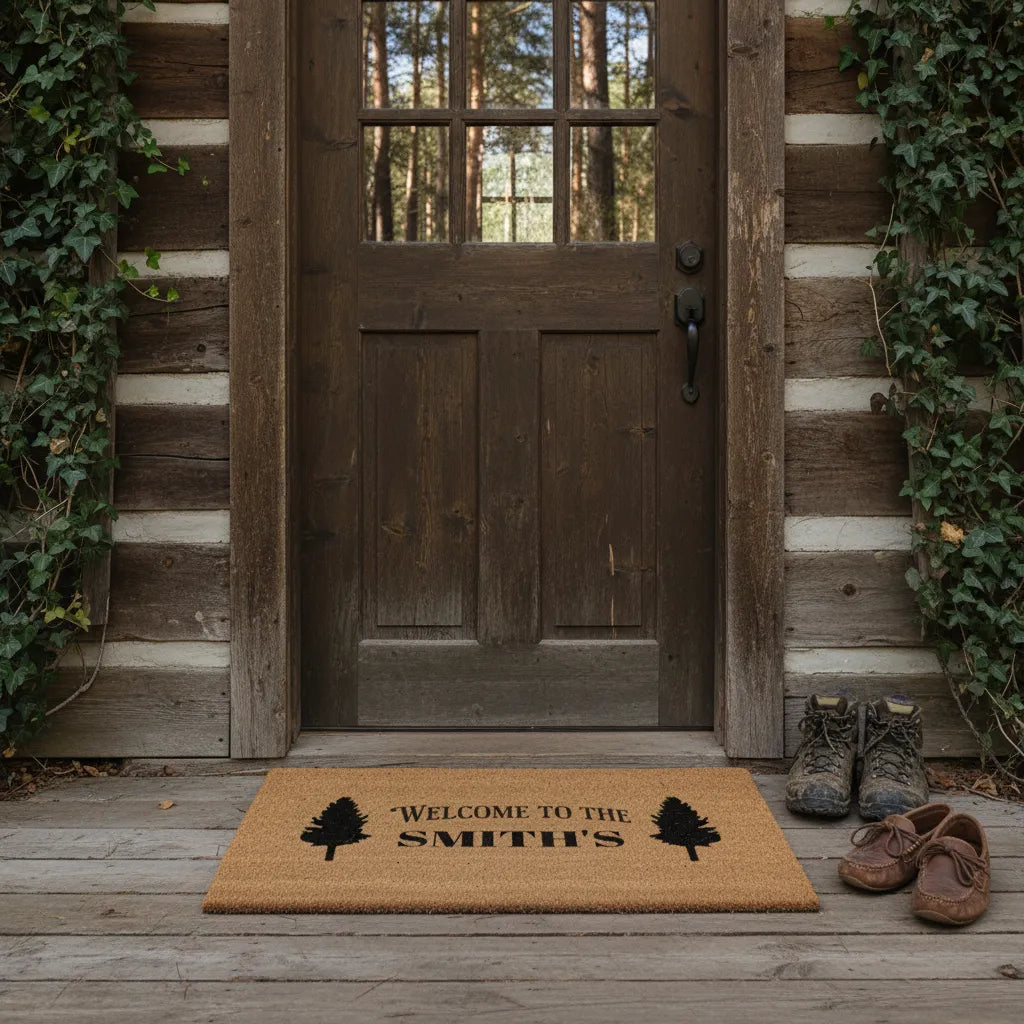 Welcome to the Family Personalized Pine Tree Doormat
