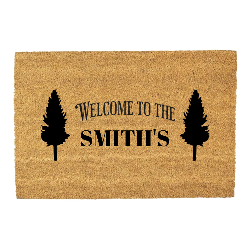 Welcome to the Family Personalized Pine Tree Doormat