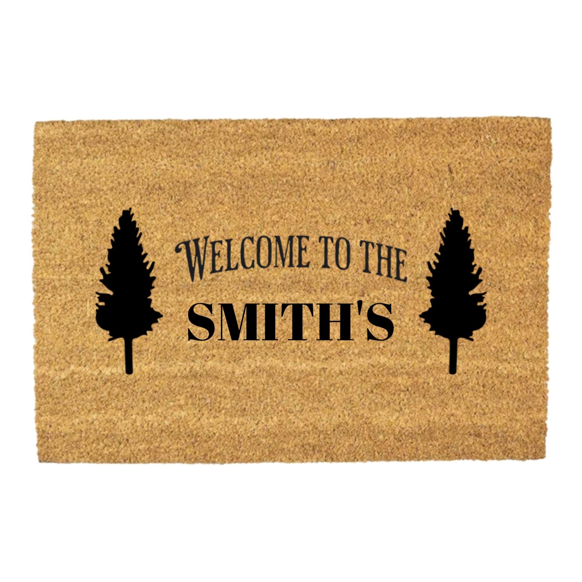 Welcome to the Family Personalized Pine Tree Doormat