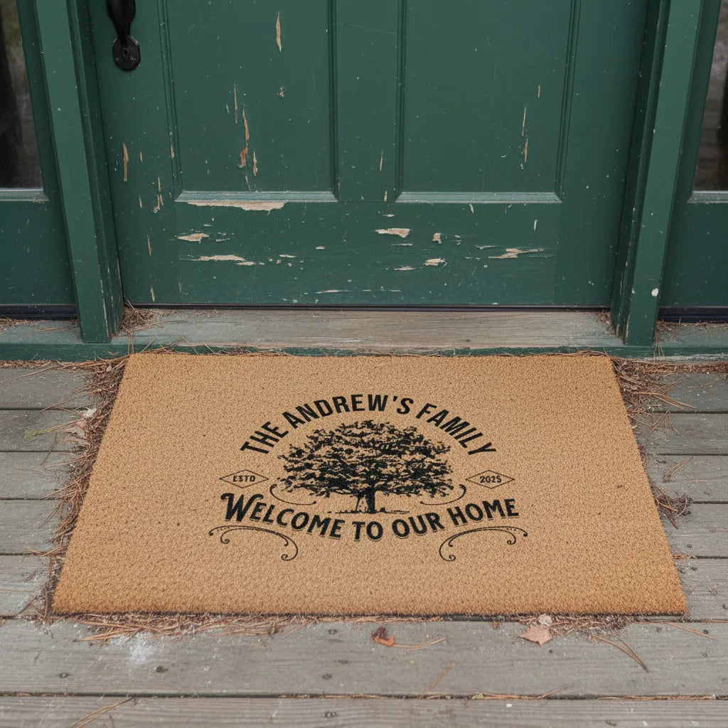 Welcome to Our Home Personalized Family Tree Doormat